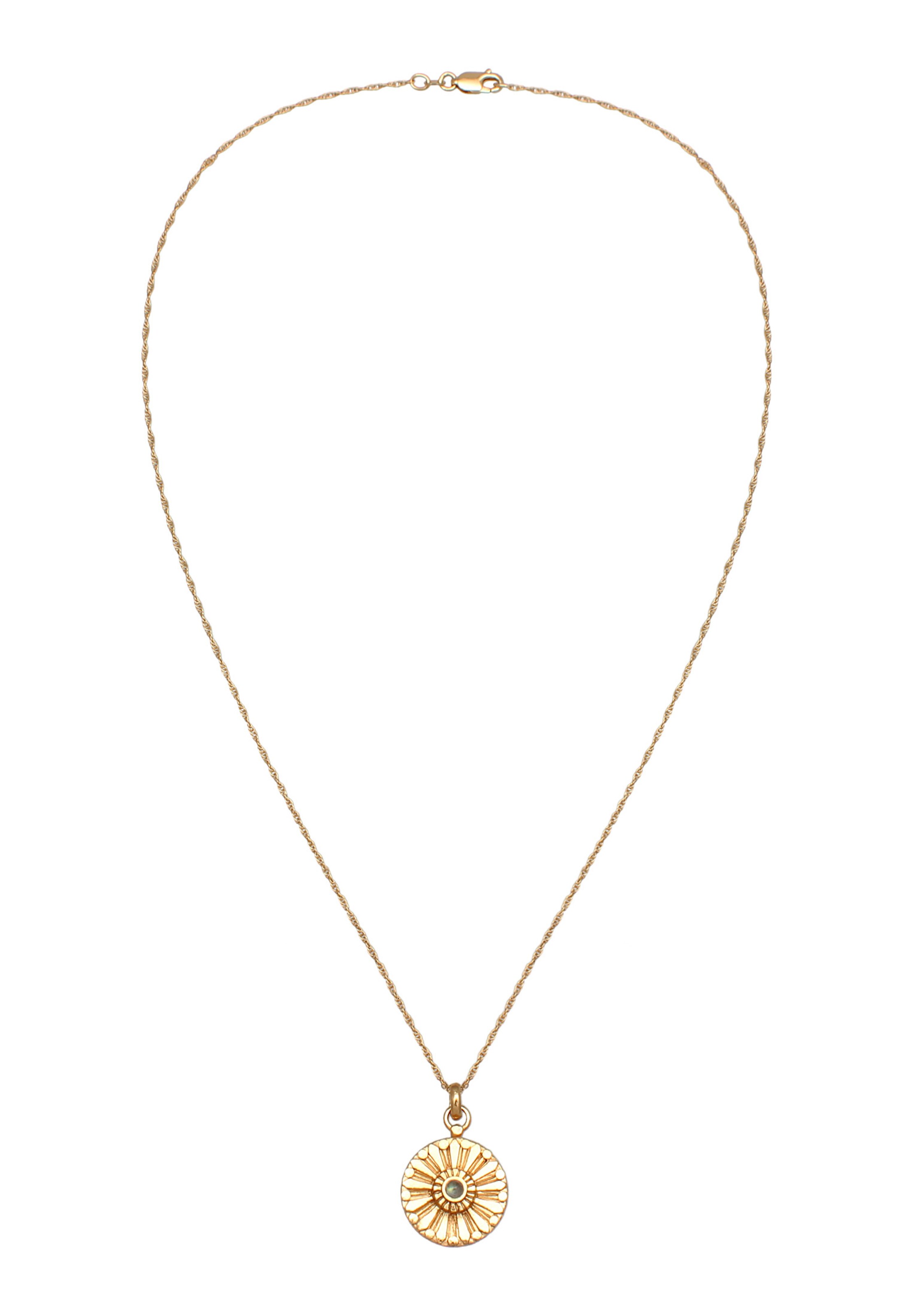 ELLI PREMIUM Kette 'Münze, Sonne' in Gold: Vorderseite