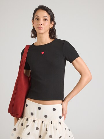 ONLY Majica 'ONLELVA JUNE' | črna barva: sprednja stran