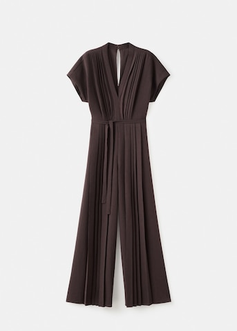 MANGO Jumpsuit 'Pleated' in Brown
