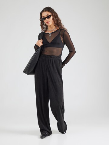 PIECES Wide leg Trousers 'PCFlora' in Black