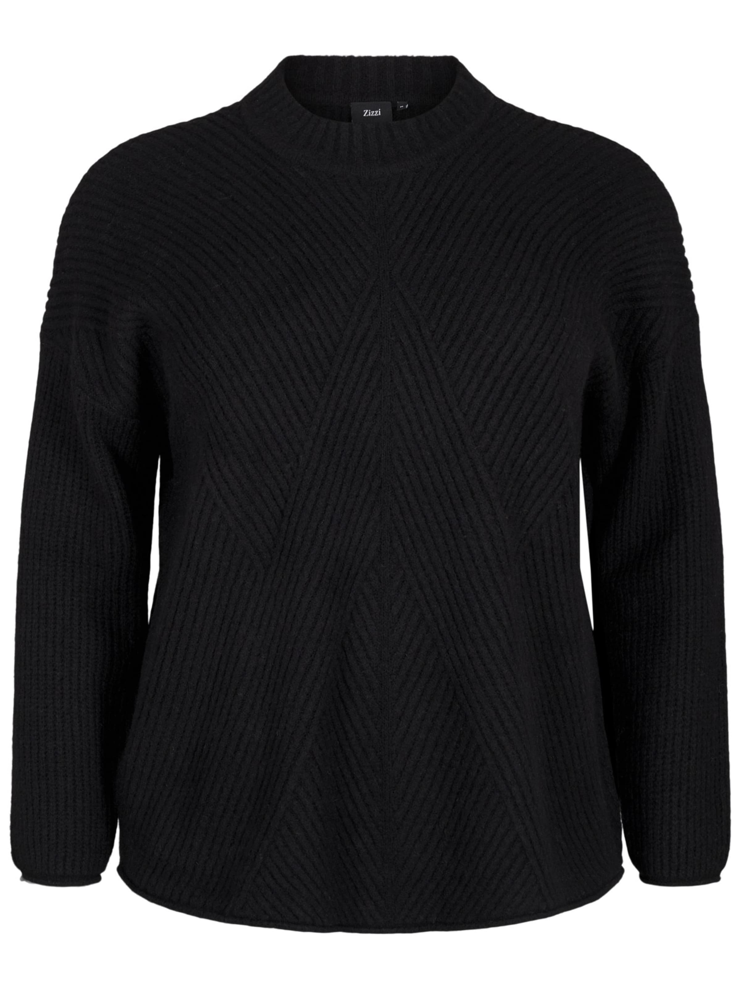 Zizzi Pulóver 'CACOMFY' - fekete: elől