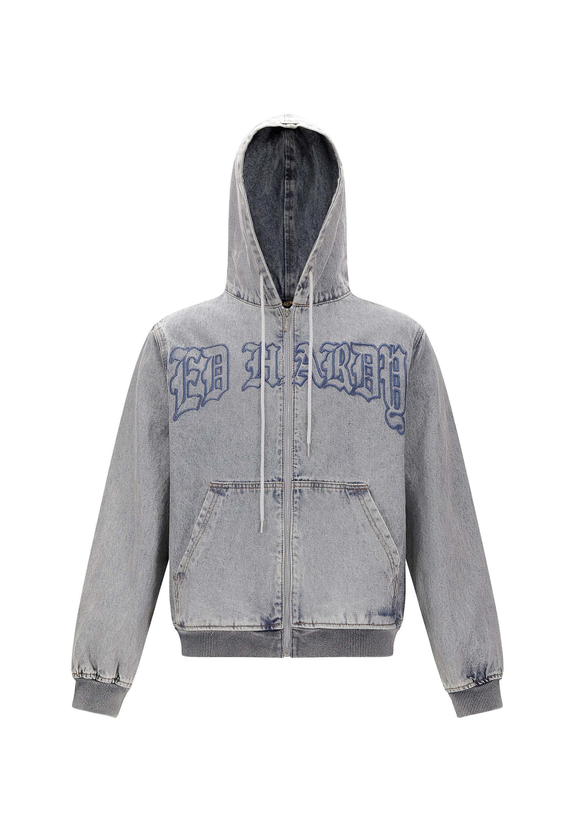 Ed Hardy Sweatjacke 'Flaming' in Blau: Vorderseite