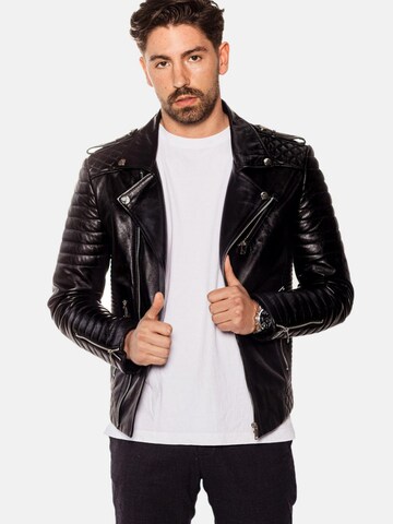 CYCAS D'OR Between-Season Jacket 'Jordan-Perfecto' in Black: front