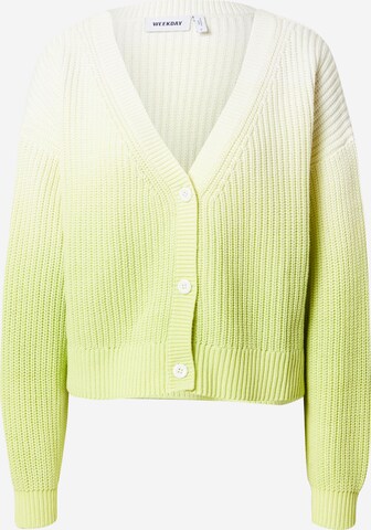 WEEKDAY Cardigan 'Yvette' i gul: forside