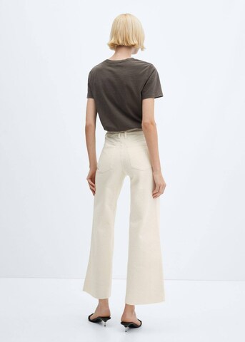 MANGO Wide Leg Jeans 'Sharon' in Beige