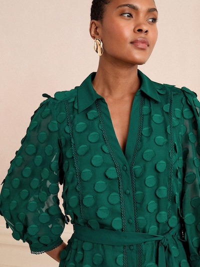 Rochie tip bluză love & roses pe verde pin, Vizualizare produs