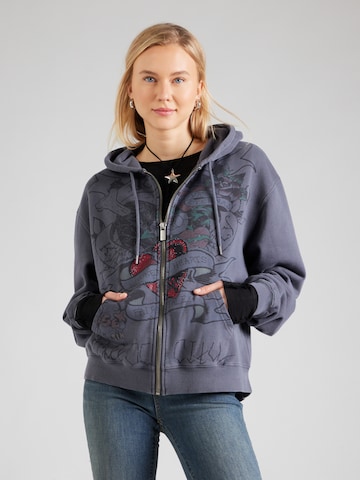 Hanorac de la Ed Hardy pe gri: față