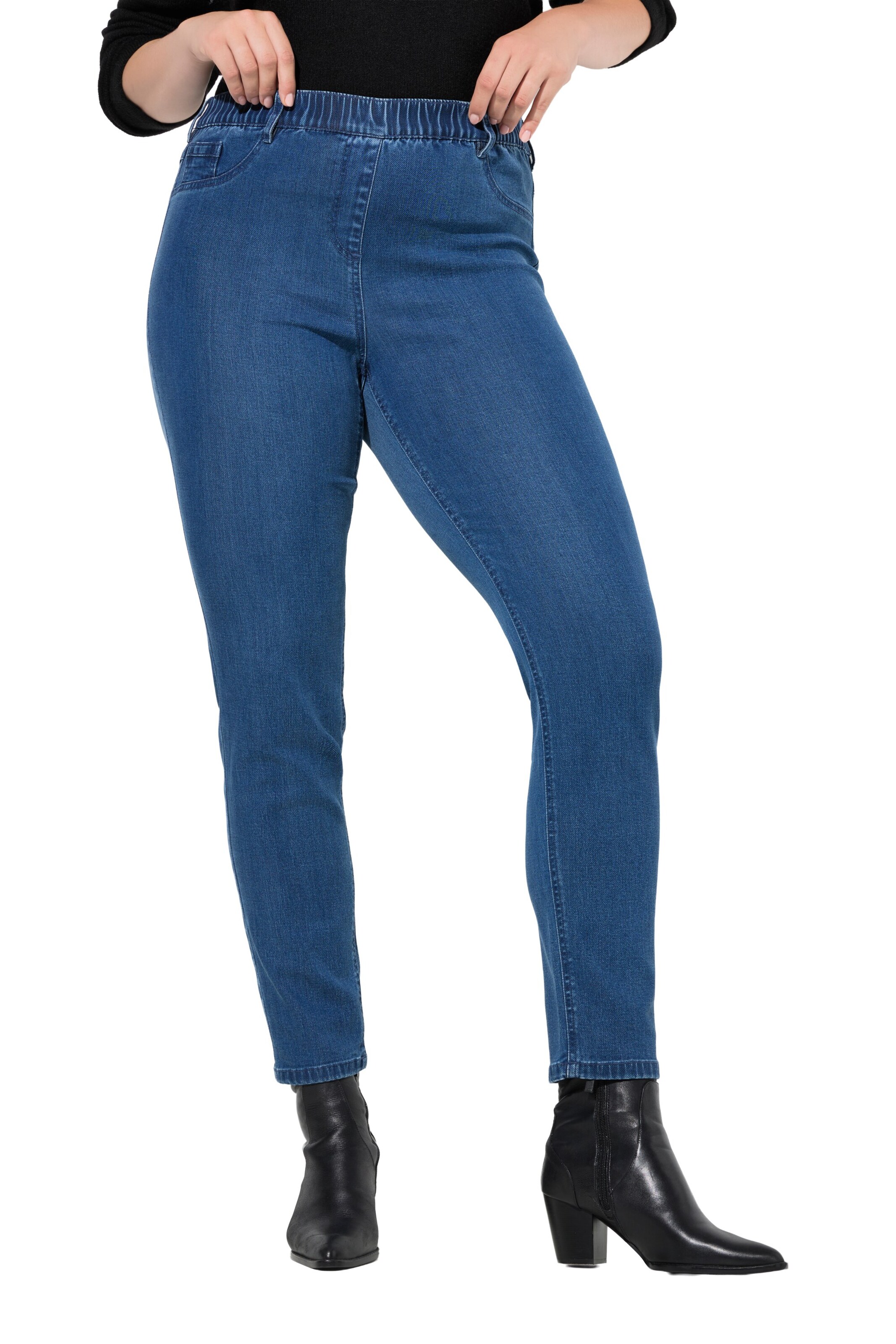 Ulla Popken Skinny Jeggings 'Sienna' in Blauw: voorkant