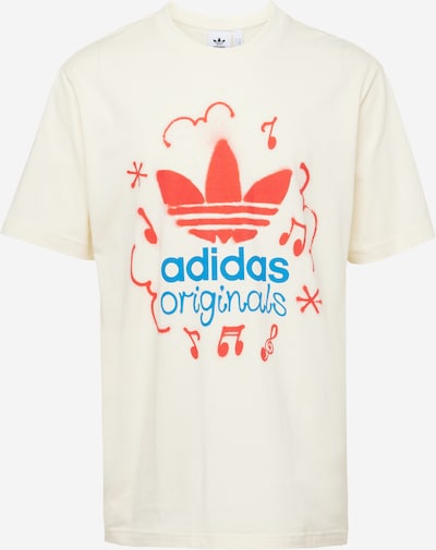 ADIDAS ORIGINALS T-Shirt en azur / rouge / blanc cassé, Vue avec produit