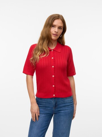 VERO MODA Knit cardigan 'VMLuxlight' in Red: front