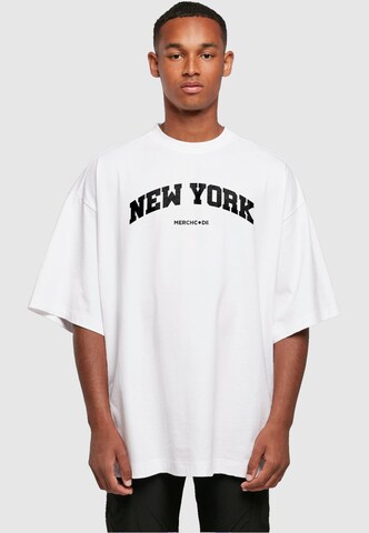 Merchcode T-Shirt 'New York' in Weiß: Vorderseite