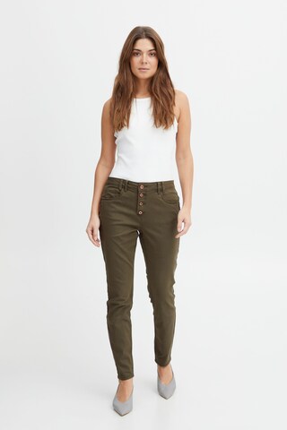 PULZ Jeans - Slimfit Calças chino em verde