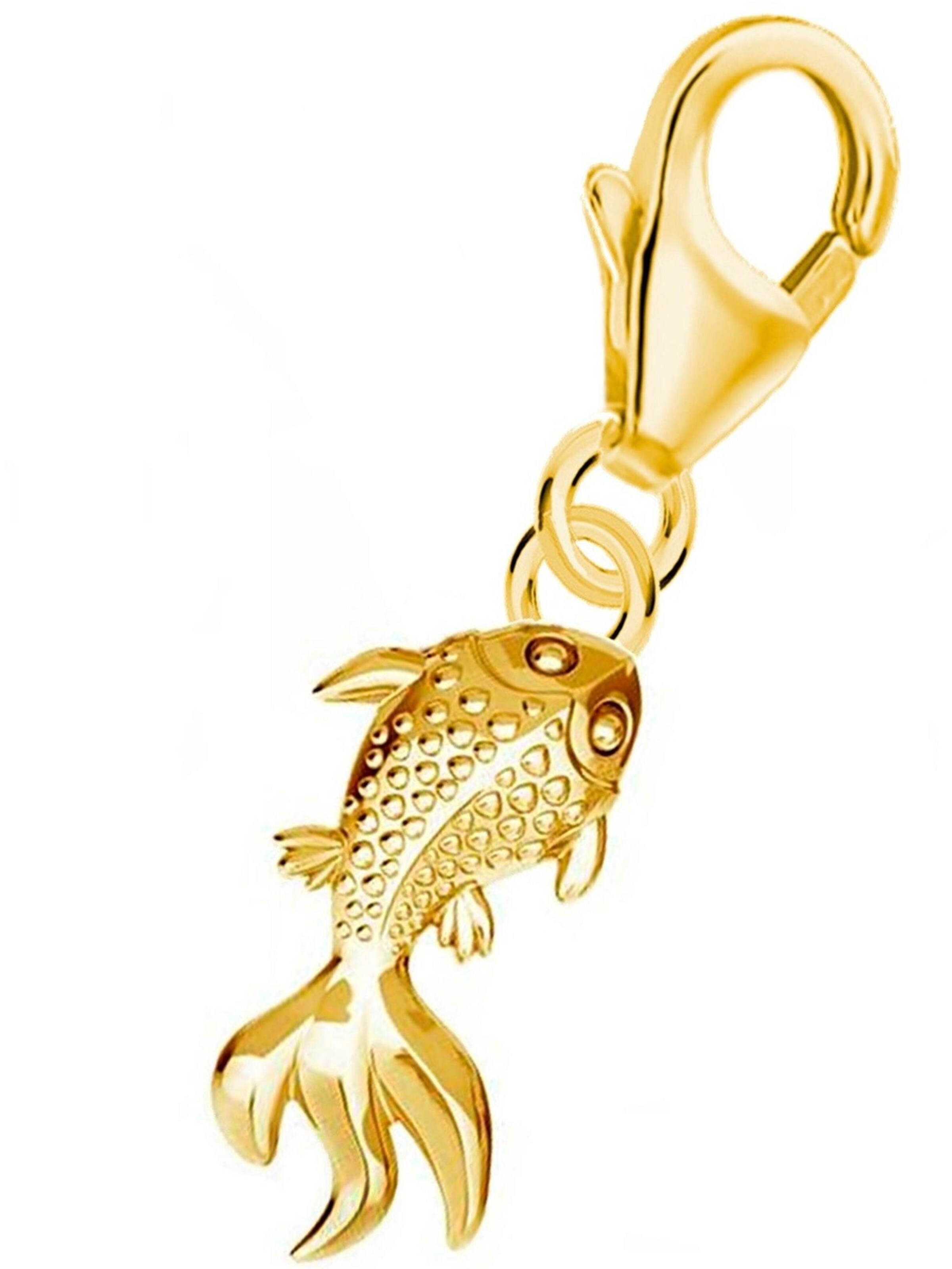 Goldene Hufeisen Pendant 'Goldfisch' in Gold: front
