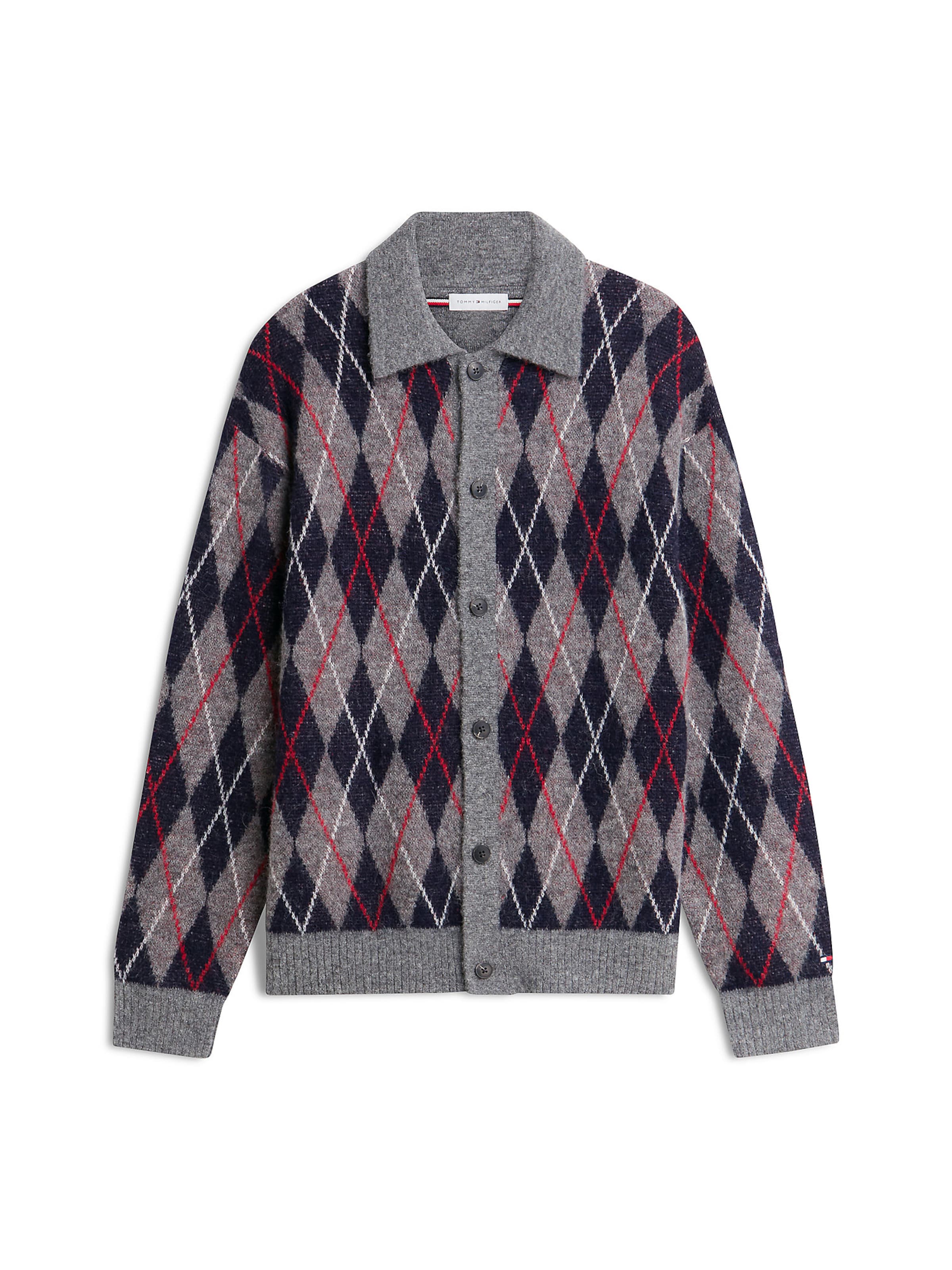 TOMMY HILFIGER Strickjacke in Grau: Vorderseite