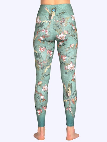 Magadi Skinny Sporthose 'Secret Garden' in Grün