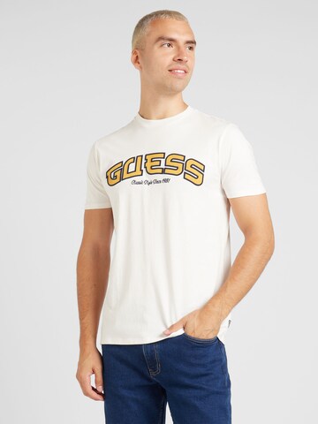 GUESS Shirt 'KOI FISH' in White: front