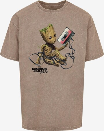 T-Shirt 'Guardians Of The Galaxy Vol2 - Groot Tape' ABSOLUTE CULT en marron : devant