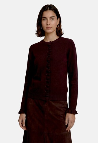 zero Gebreid vest in Bruin: voorkant