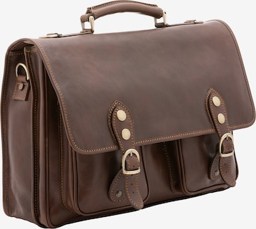 Borsa portadocumenti di Viola Castellani in marrone: frontale