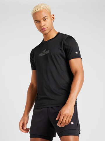 melns Champion Authentic Athletic Apparel Sporta krekls: no priekšpuses