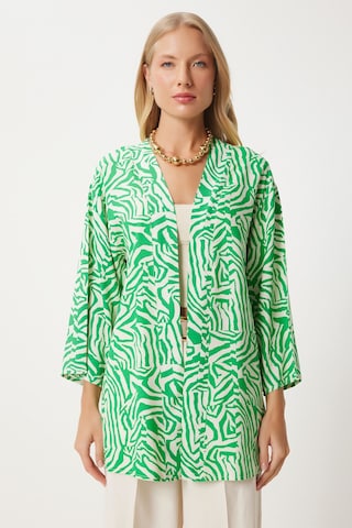Happiness İstanbul Kimono in Grün: Vorderseite