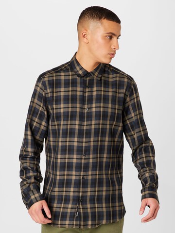 Only & Sons Slim fit Button Up Shirt 'ARI' in Black: front