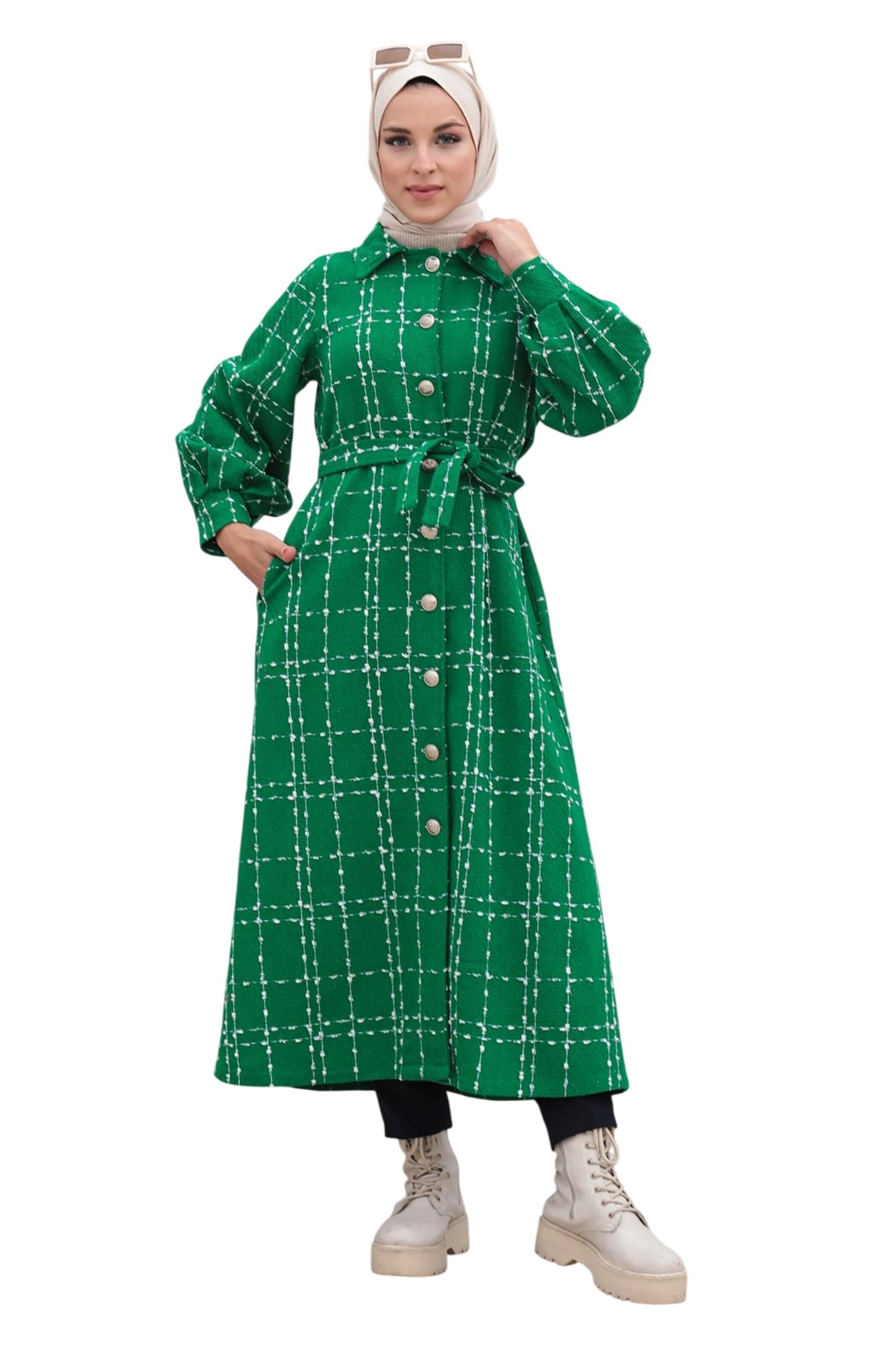 MODAMIHRAM Between-seasons coat in Green: front