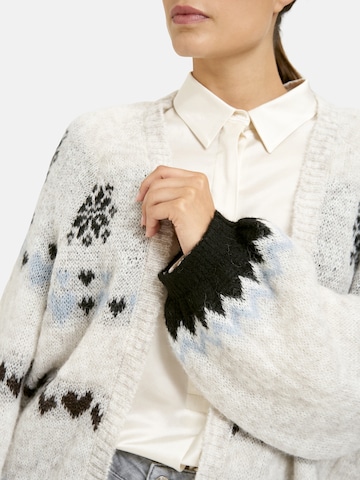 Milano Italy Cardigan mit Intarsienmuster in Weiß