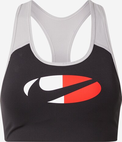 NIKE Soutien-gorge de sport en gris / rouge / noir / blanc, Vue avec produit