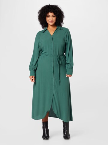 ONLY Carmakoma Košeľové šaty - Zelená: predná strana
