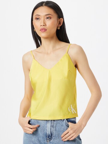 Calvin Klein Jeans - Top en amarillo: frente