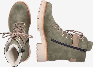 Rieker Lace-Up Ankle Boots in Green