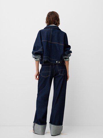 Bershka Wide leg Jeans in Blauw