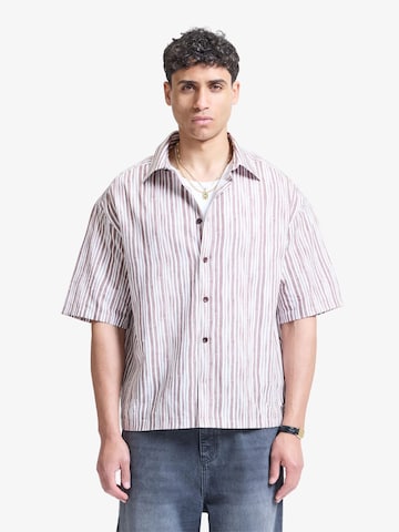 Reternity Regular fit Overhemd in Bruin: voorkant