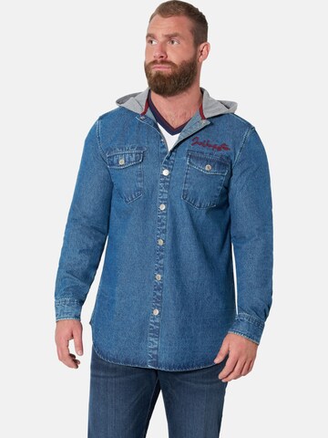 Jan Vanderstorm Comfort fit Button Up Shirt 'Olafur' in Blue