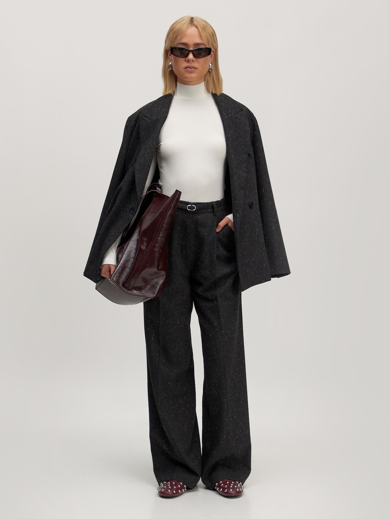 EDITED Pantaloni con piega frontale 'Benni' antracite