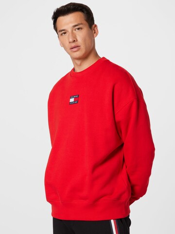 Sweat-shirt Tommy Jeans en rouge : devant