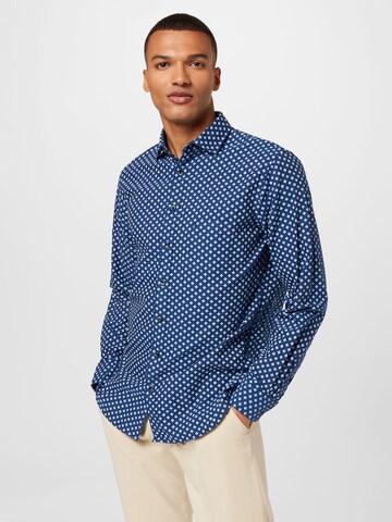 OLYMP - Ajuste regular Camisa en azul: frente