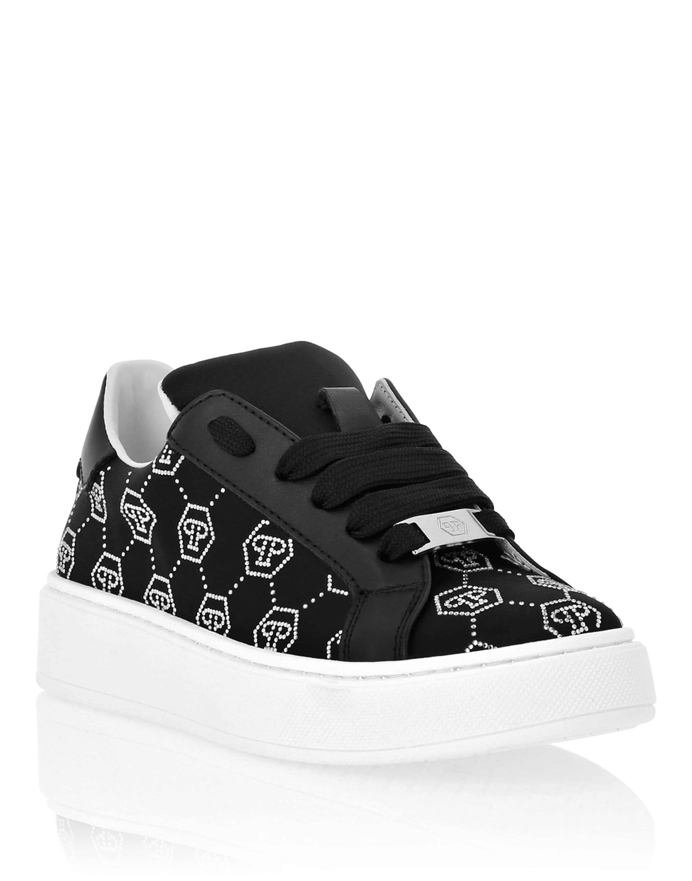 Philipp Plein - Sapatilhas 'Monogram' em preto: frente