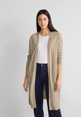 STREET ONE Knit Cardigan in Beige: front