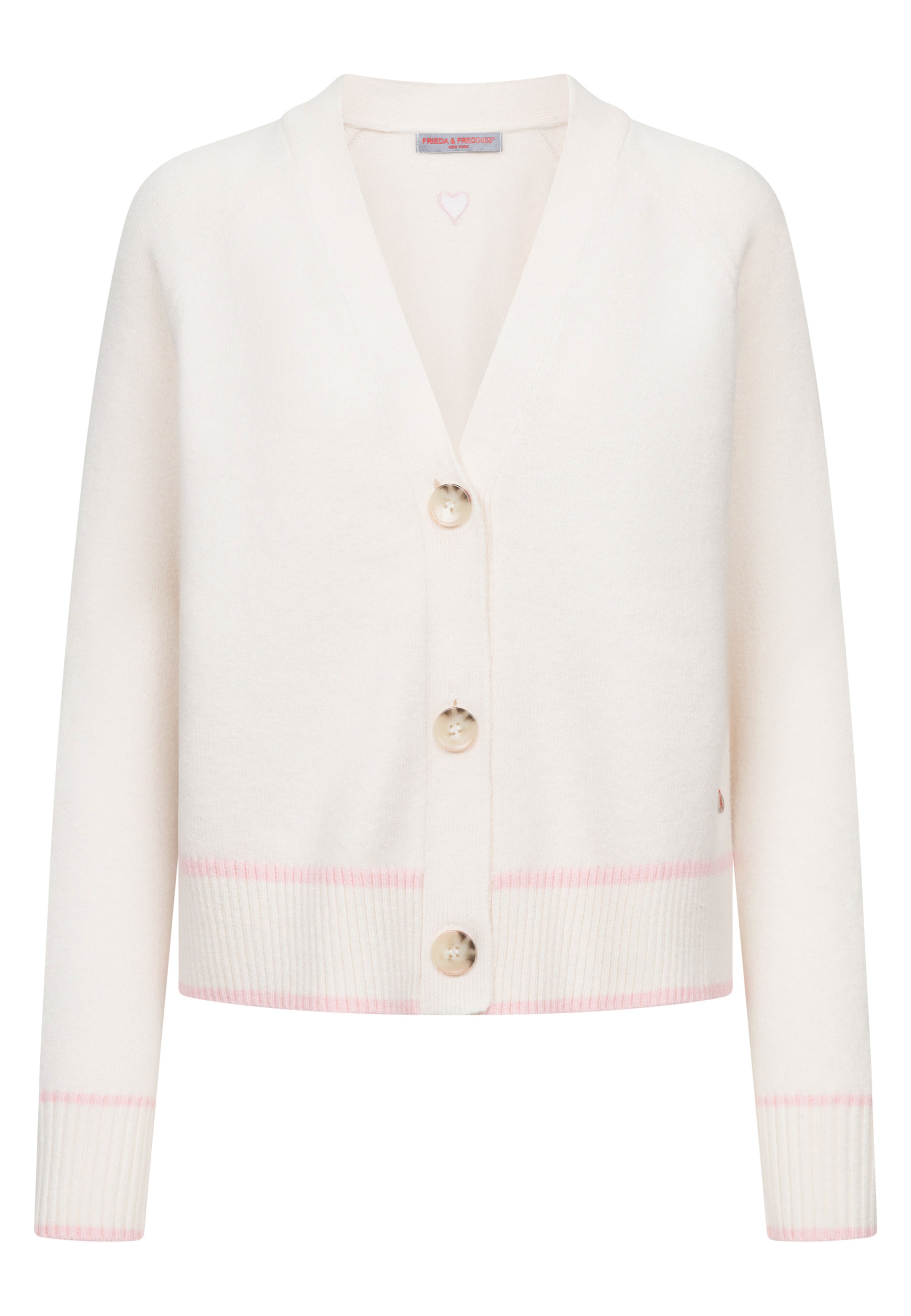 Frieda & Freddies NY Strickjacke in Beige: Vorderseite