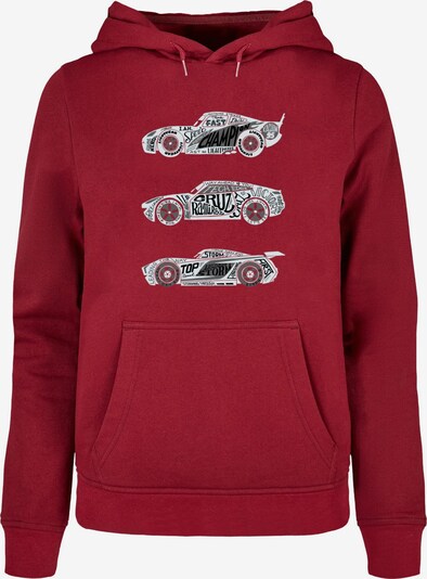 ABSOLUTE CULT Sweatshirt 'Cars - Text Racers' in dunkelgrau / bordeaux / schwarz / offwhite, Produktansicht
