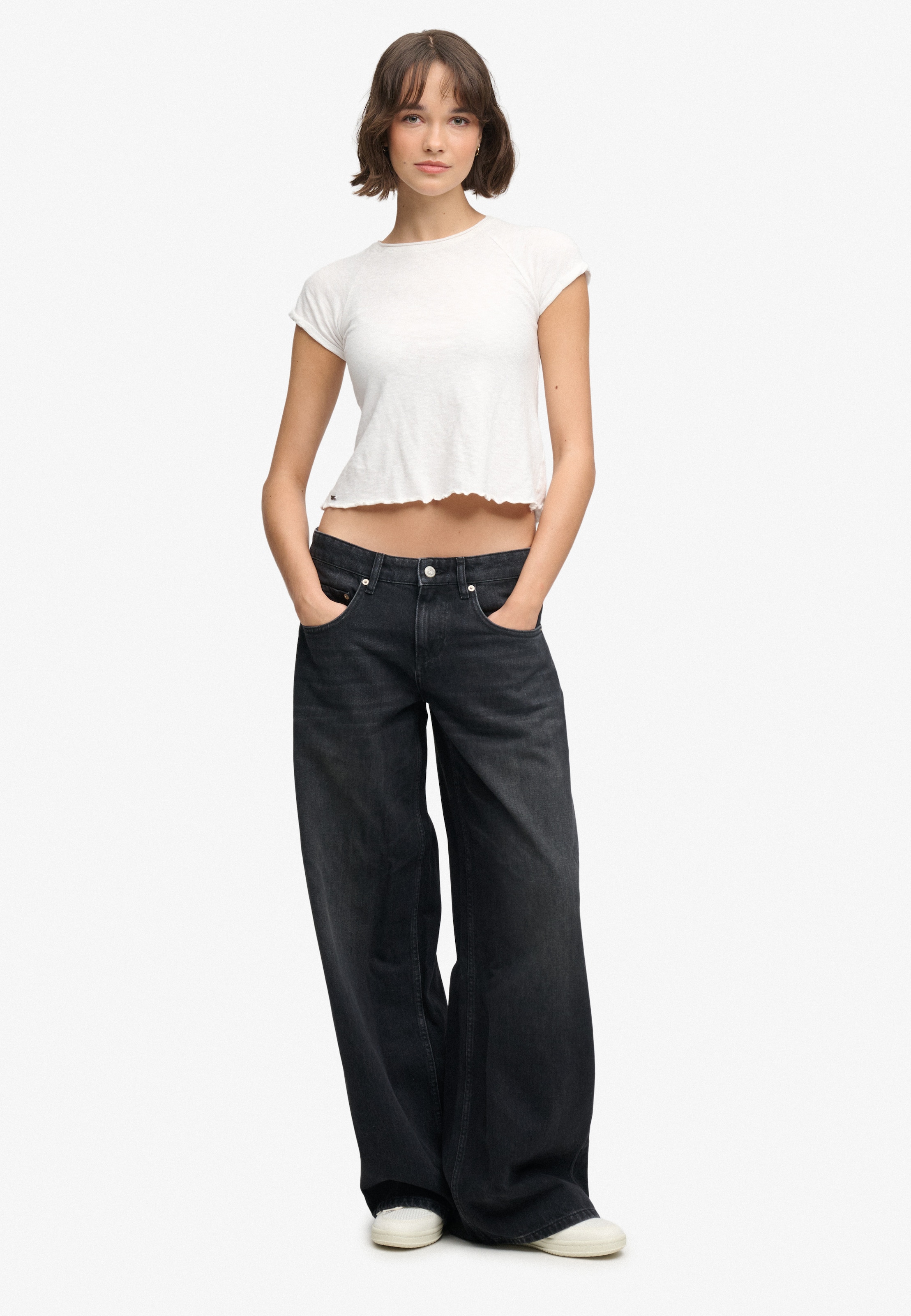 Superdry & Co Wide leg Jeans in Blauw