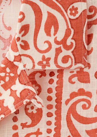 MANGO MAN Comfort Fit Hemd 'Madrasp' in Orange