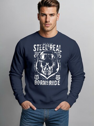 Neverless Sweatshirt 'Steel is Real' in Blue
