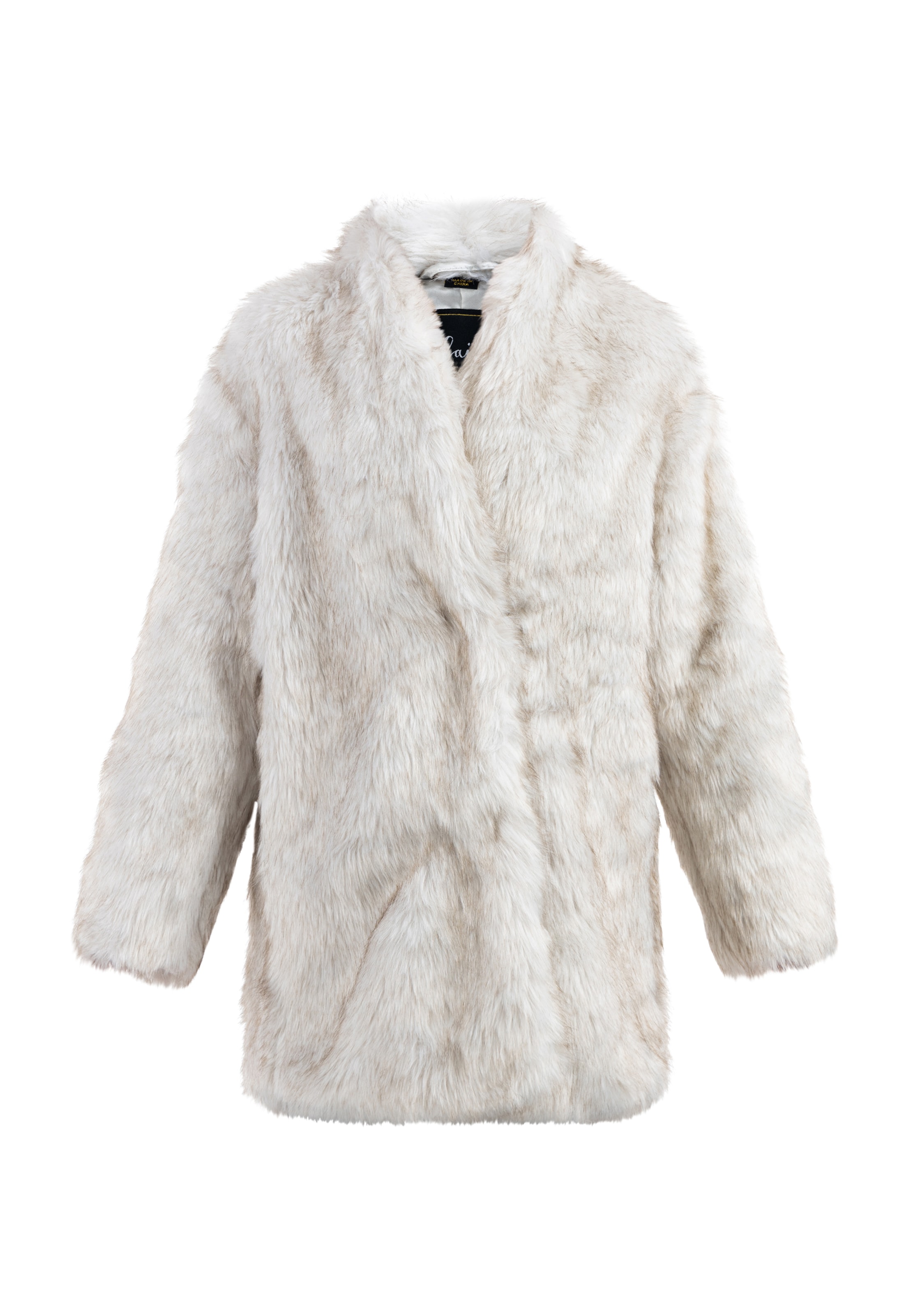 faina Sobretudo de inverno em castanho claro / branco natural, Vista do artigo