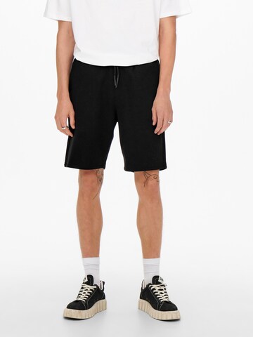 Only & Sons Loose fit Trousers 'Ceres' in Black: front