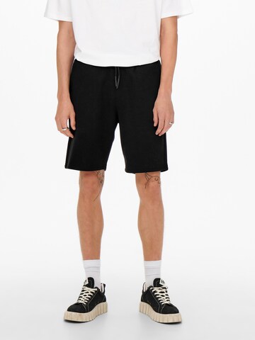 Loosefit Pantalon 'Ceres' Only & Sons en noir : devant