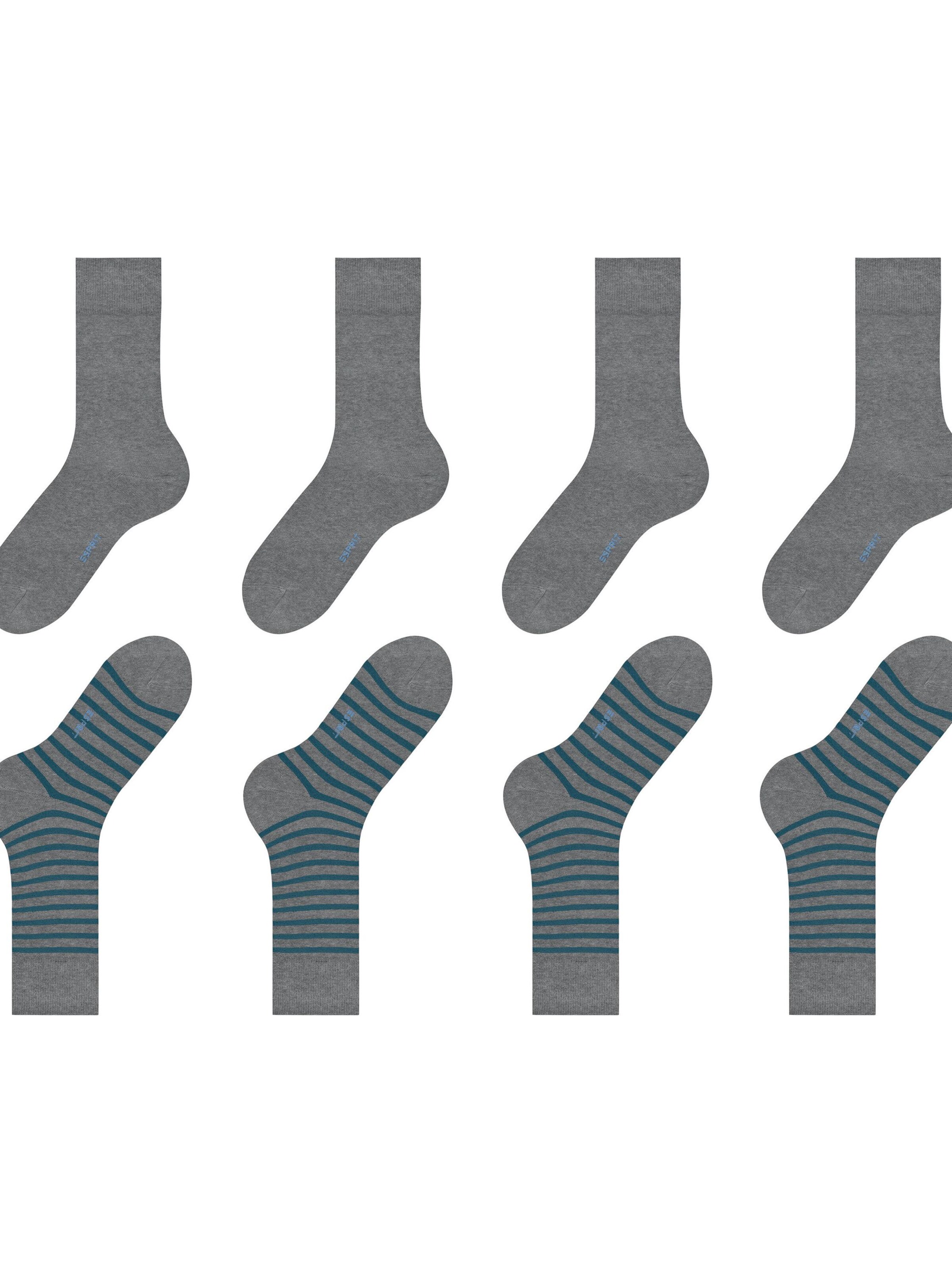 ESPRIT Socks 'Fine Stripe 4-Pack' in Grey