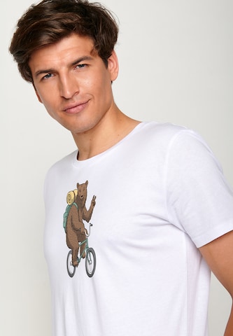 GREENBOMB Shirt 'Animal Bear Bike' in Wit